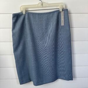 Preston & York Blue Pencil Skirt Size 14 NWT